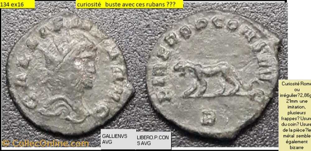monnaies antiques romaines imperiales et republicaines rome gallien libero p cons avg avg panthere marchant a gauche b gallienvs avg imitation