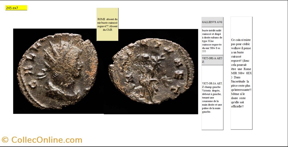 ROME GALLIEN VICTORIA AET Z champ gauche GALLIENVS AVG monnaies antiques romaines imperiales republicaines rome gallien victoria aet z champ gauche gallienvs avg