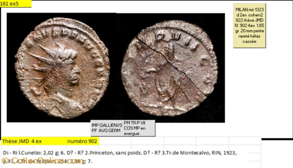 MILAN GALLIEN PM TR P VII COS MP en exergue IMP GALLIENVS PF AVG GERM monnaies antiques romaines imperiales et republicaines milan gallien pm tr p vii cos mp en exergue imp gallienvs pf avg germ