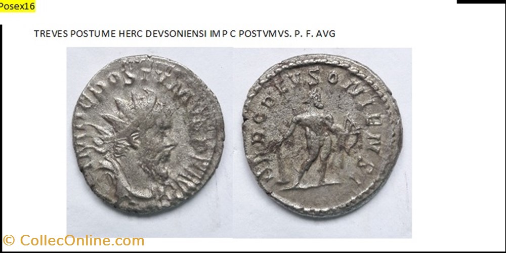 TREVES POSTUME HERC DEVSONIENSI IMP C POSTVMVS. P. F. AVG monnaies antiques romaines imperiales et republicaines treves postume herc devsoniensi imp c postvmvs p f avg