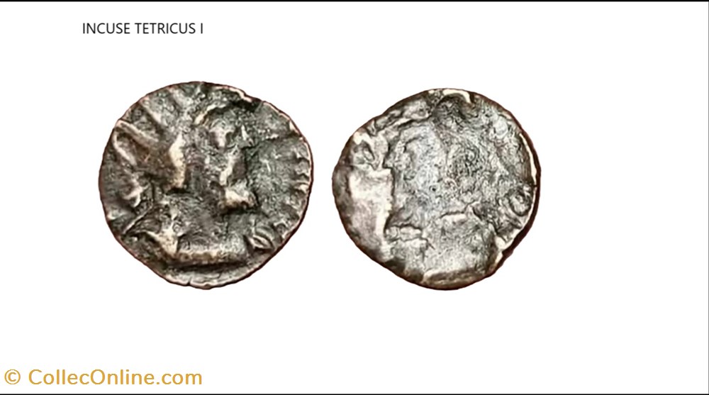 INCUSE TETRICUS I monnaies antiques a romaines imperiales republicaines incuse tetricus i