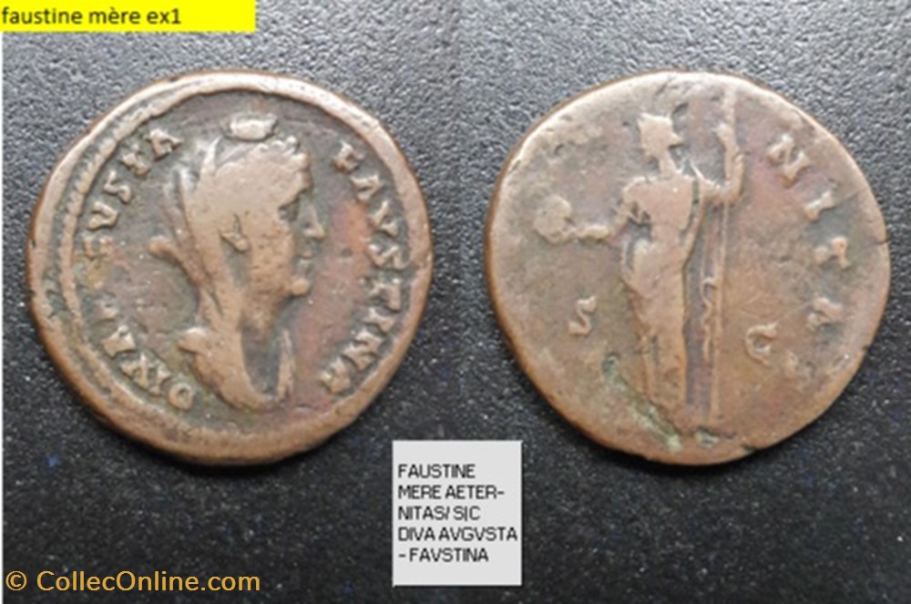 monnaies antiques romaines imperiales republicaines rome faustine mere aeternitas sc diva avgvsta favstina