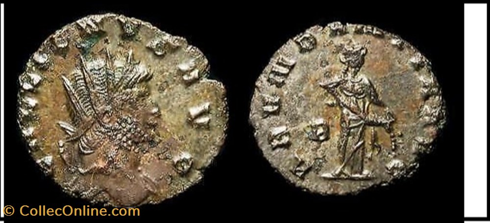 ROME GALLIEN ABVNDANTIA AVG/ B champ gauche GALLIENUS AVG monnaies antiques romaines imperiales et republicaines rome gallien abvndantia avg b champ gauche gallienus avg