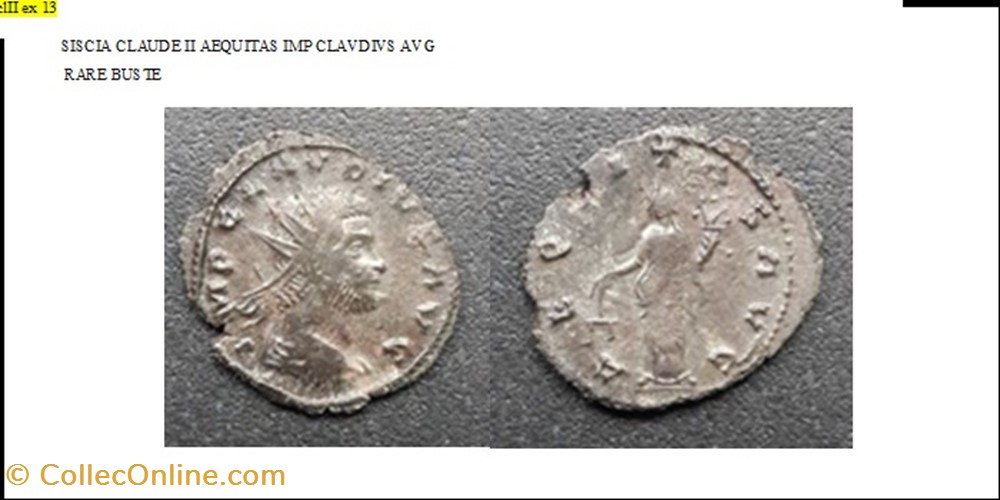 SISCIA CLAUDE II AEQUITAS AVG IMP CLAVDIVS AVG monnaies antiques romaines imperiales et republicaines siscia claude ii aequitas avg imp clavdivs avg