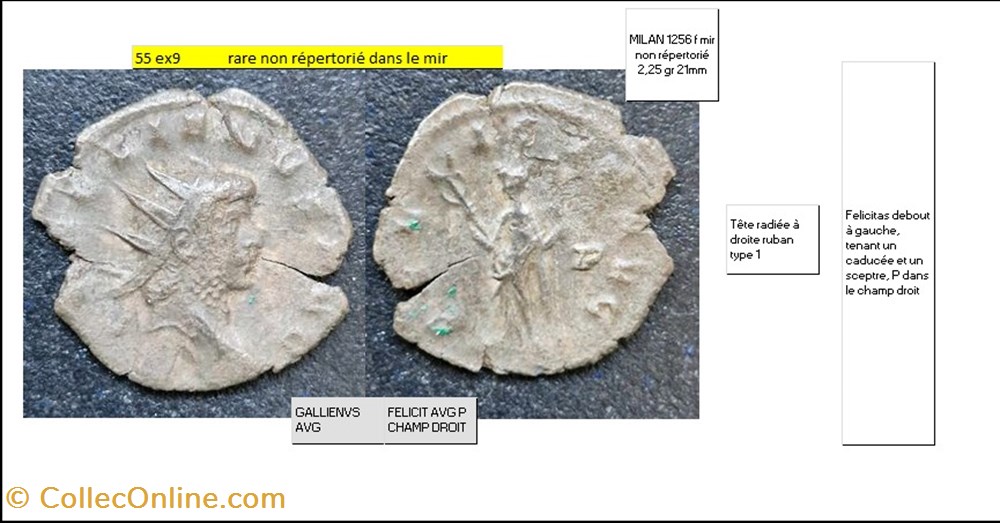 MILAN GALLIEN FELICIT AVG P CHAMP DROIT GALLIENVS AVG monnaies antiques romaines imperiales et republicaines milan gallien felicit avg p champ droit gallienvs avg