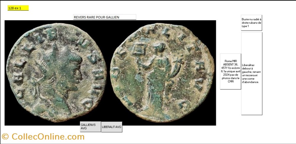 ROME GALLIEN LIBERALIT AVG GALLIENVS AVG monnaies antiques romaines imperiales et republicaines rome gallien liberalit avg gallienvs avg