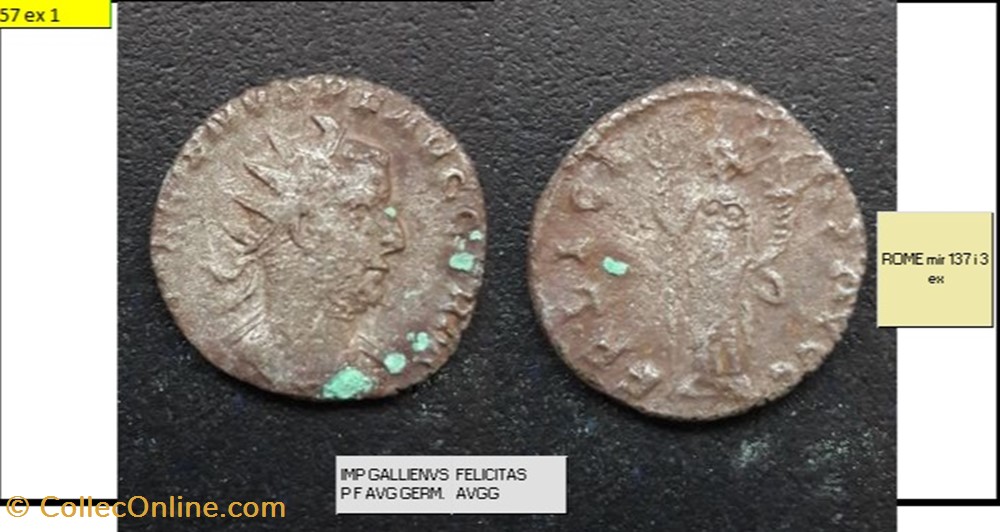 ROME GALLIEN FELICITAS AVGG IMP GALLIENVS P F AVG GERM. monnaies antiques romaines imperiales et republicaines rome gallien felicitas avgg imp gallienvs p f avg germ