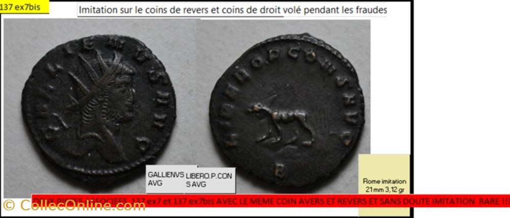 monnaies antiques romaines imperiales et republicaines rome gallien libero p cons avg panthere marchant a gauche b gallienus avg imitation