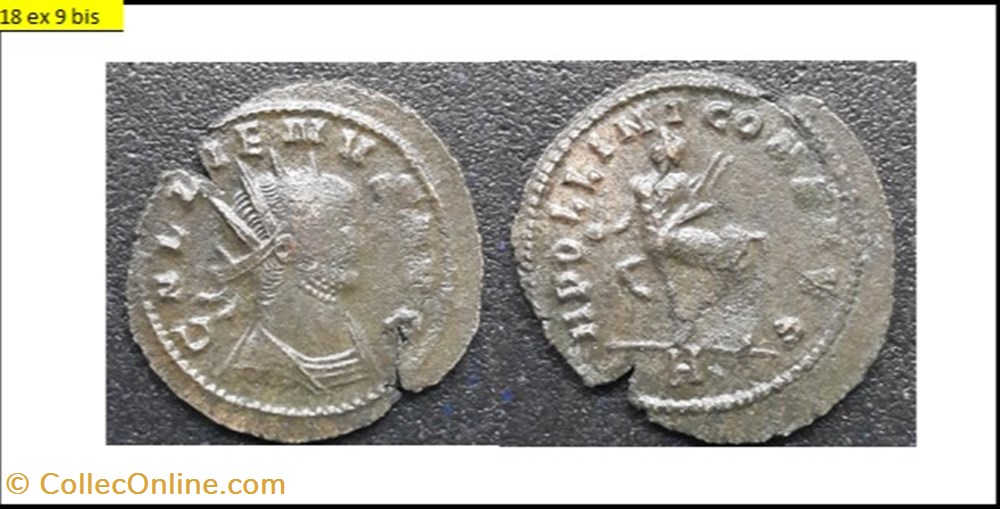 ROME GALLIEN APOLLINI CONS AVG centaure a gauche H en exergue GALLIENVS AVG monnaies antiques romaines imperiales et republicaines rome gallien apollini cons avg centaure a gauche h en exergue gallienvs avg