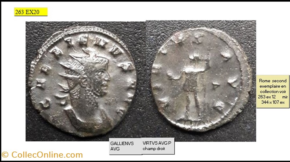 monnaies antiques romaines imperiales et republicaines rome gallien virtvs avg p champ droit gallienvs avg