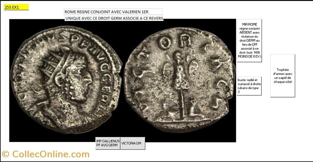ROME GALLIEN VICTORIA GM IMP GALLIENUS PF AVG GERM monnaies antiques romaines imperiales et republicaines rome gallien victoria gm imp gallienus pf avg germ