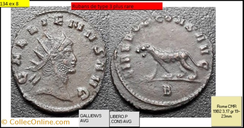 ROME GALLIEN LIBERO.P .CONS AVG Panthère marchant à gauche, B en exergue GALLIENVS AVG monnaies antiques romaines imperiales et republicaines rome gallien libero p cons avg panthere marchant a gauche b en exergue gallienvs avg