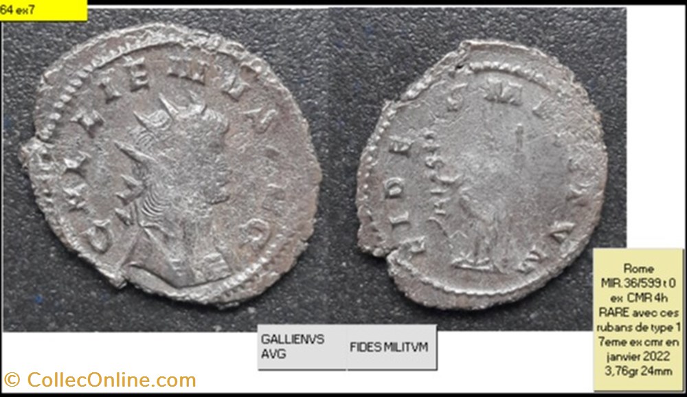 ROME GALLIEN FIDES MILITUM GALLIENUS AVG monnaies antiques romaines imperiales et republicaines rome gallien fides militum gallienus avg