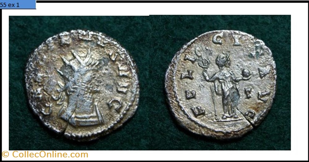 ROME GALLIEN FELICIT AVG T champ droit GALLIENVS AVG monnaies antiques romaines imperiales et republicaines rome gallien felicit avg t champ droit gallienvs avg