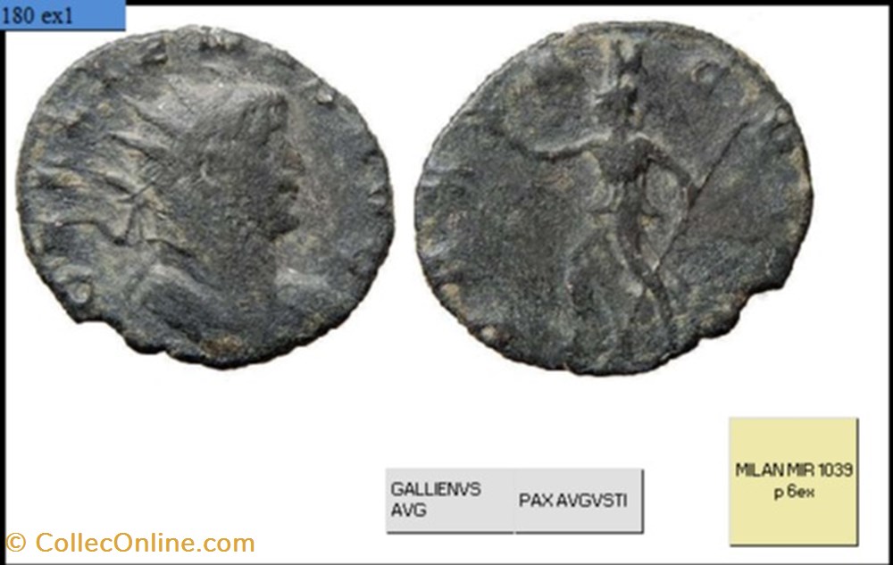 MILAN GALLIEN PAX AVGVSTI GALLIENVS AVG monnaies antiques romaines imperiales et republicaines milan gallien pax avgvsti gallienvs avg