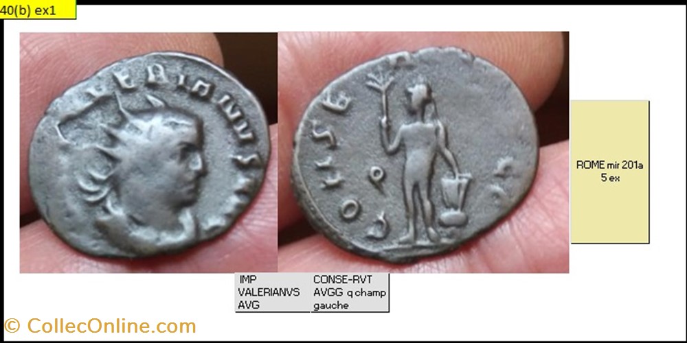 monnaies antiques romaines imperiales et republicaines rome valerien 1er conservt avgg q champ gauche imp valerianvs avg