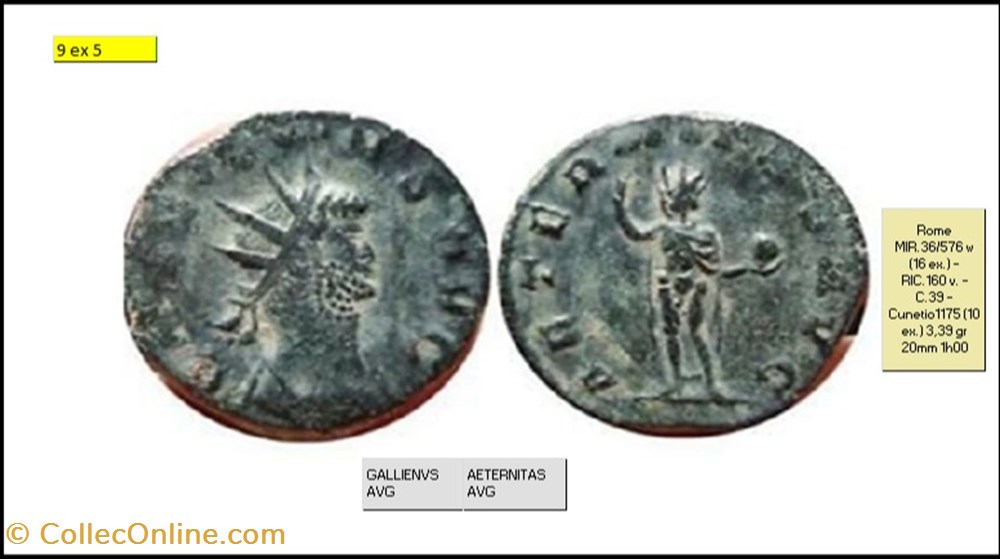 ROME GALLIEN AETERNITAS AVG GALLIENVS AVG monnaies antiques romaines imperiales republicaines rome gallien aeternitas avg gallienvs avg