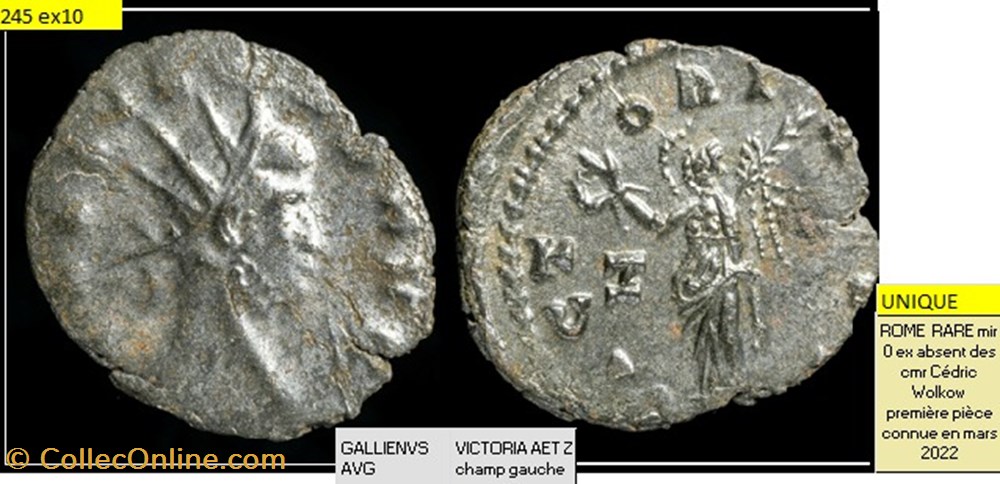 ROME GALLIEN VICTORIA AET Z champ gauche GALLIENVS AVG monnaies antiques romaines imperiales republicaines rome gallien victoria aet z champ gauche gallienvs avg