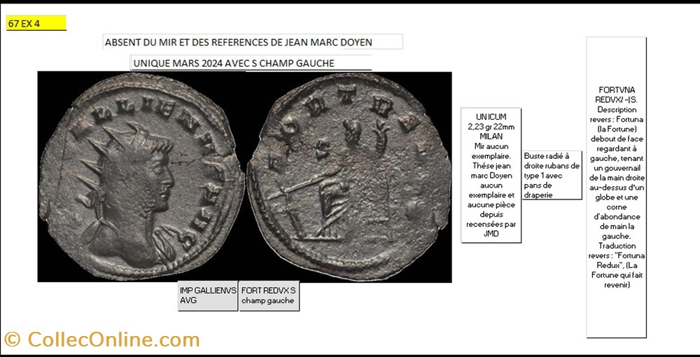MILAN GALLIEN FORT REDVX S champ gauche IMP GALLIENVS AVG monnaies antiques romaines imperiales et republicaines milan gallien fort redvx s champ gauche imp gallienvs avg