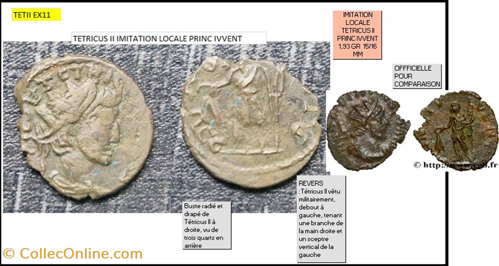 IMITATION TETRICUS II PRINC IVVENT monnaies antiques romaines imperiales republicaines imitation tetricus ii princ ivvent