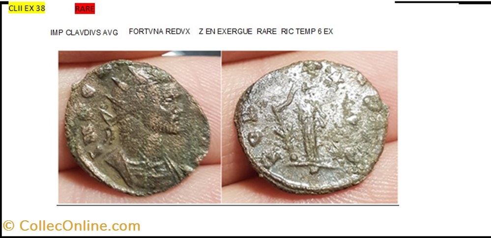 ROME CLAUDE II FORTVNA REDVX Z EN EXERGUE IMP CLAVDIVS AVG monnaies antiques romaines imperiales et republicaines rome claude ii fortvna redvx z en exergue imp clavdivs avg