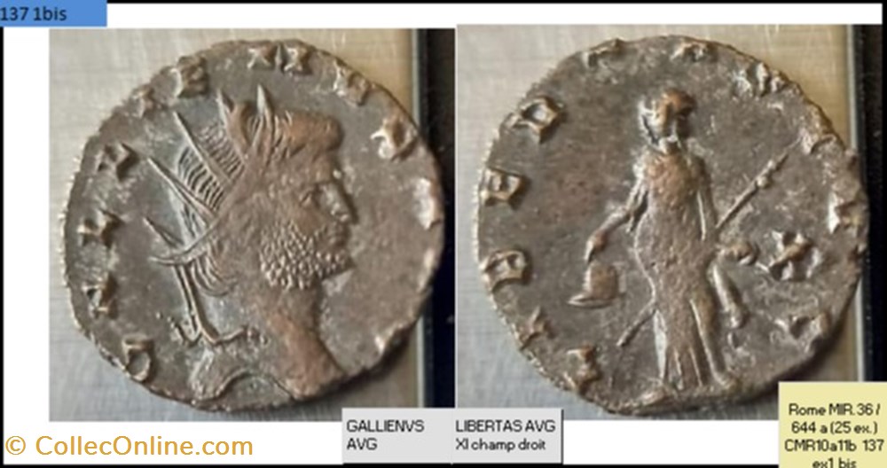 ROME GALLIEN LIBERTAS AVG XI champ droit GALLIENVS AVG monnaies antiques romaines imperiales et republicaines rome gallien libertas avg xi champ droit gallienvs avg