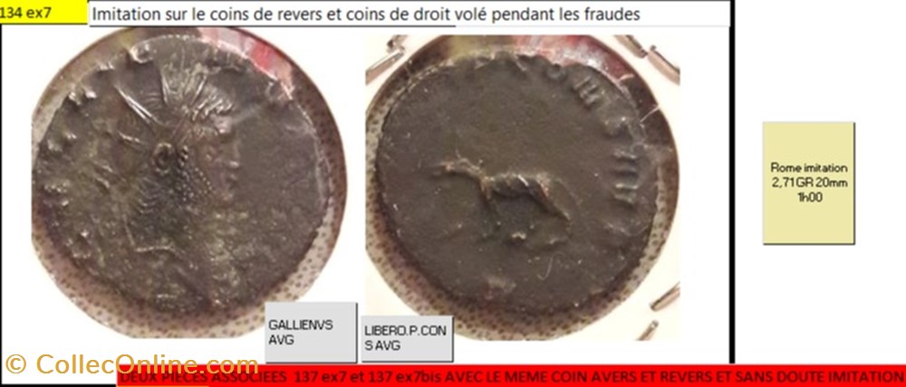 monnaies antiques romaines imperiales et republicaines rome gallien libero p cons avg panthere marchant a gauche b gallienus avg imitation