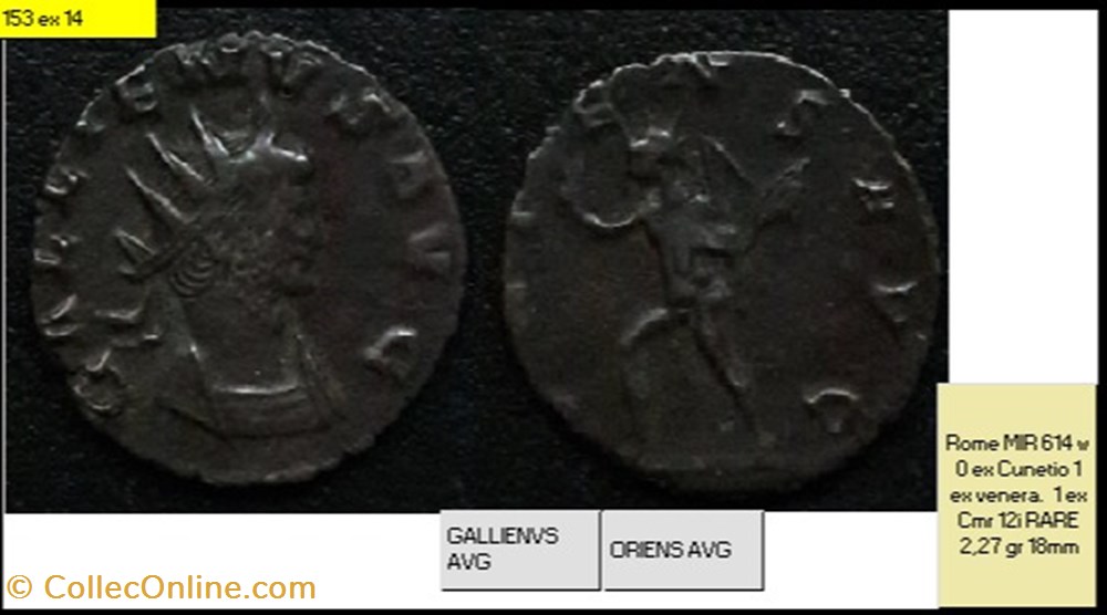 ROME GALLIEN ORIENS AVG GALLIENVS AVG monnaies antiques romaines imperiales et republicaines rome gallien oriens avg gallienvs avg