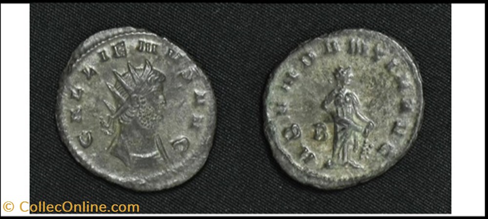 monnaies antiques romaines imperiales et republicaines rome gallien abvndantia avg b champ gauche gallienus avg