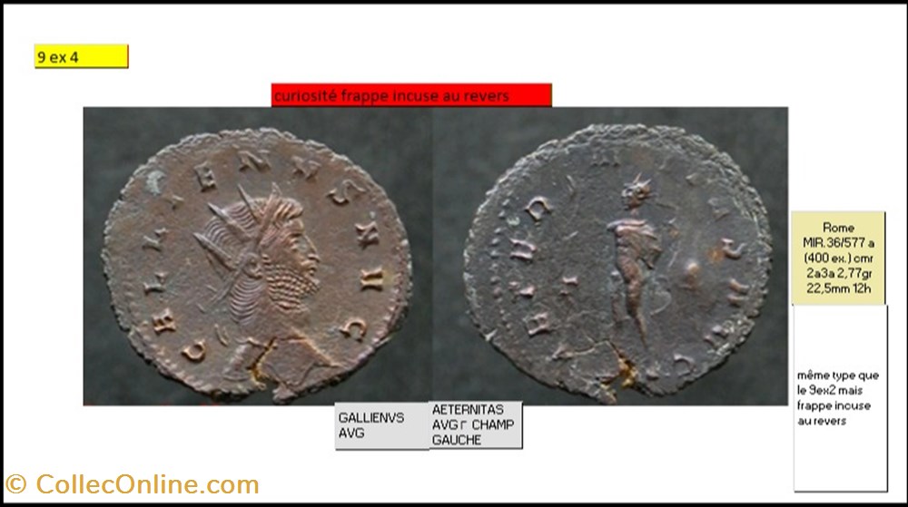 ROME GALLIEN AETERNITAS AVG Γ CHAMP GAUCHE GALLIENVS AVG monnaies antiques romaines imperiales republicaines rome gallien aeternitas avg champ gauche gallienvs avg