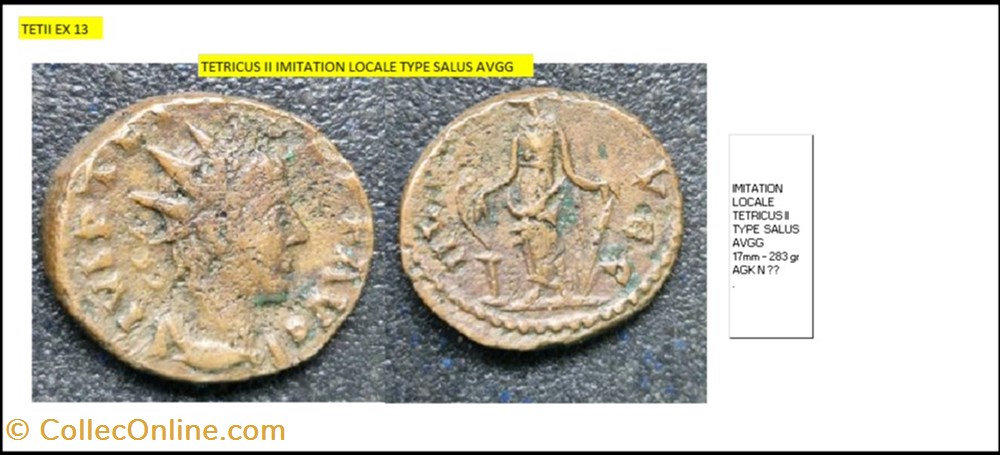 IMITATION TETRICUS II SALUS AVGG monnaies antiques romaines imperiales republicaines imitation tetricus ii salus avgg