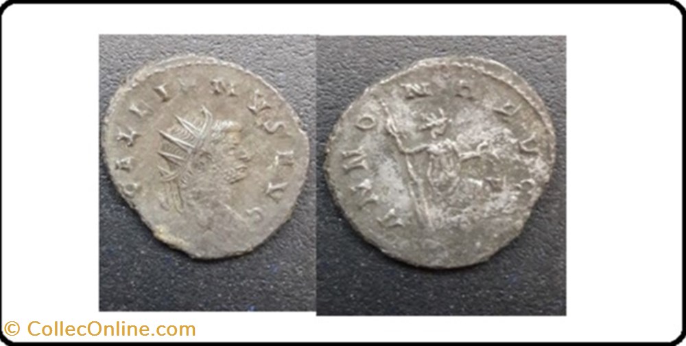 ROME GALLIEN ANNONA AVG v champ droit GALLIENVS AVG monnaies antiques romaines imperiales et republicaines rome gallien annona avg v champ droit gallienvs avg