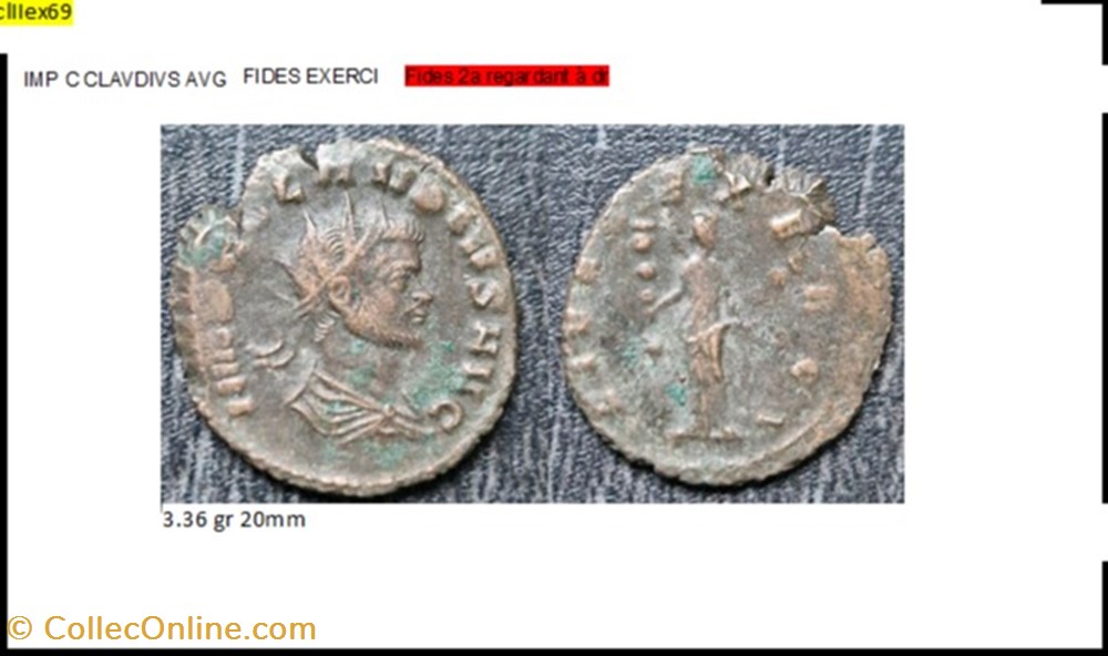 ROME CLAUDE II FIDES EXERCI IMP C CLAVDIVS AVG monnaies antiques romaines imperiales et republicaines rome claude ii fides exerci imp c clavdivs avg