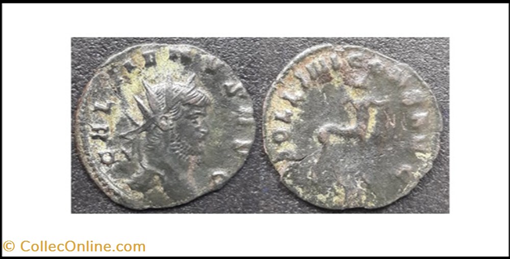 monnaies antiques romaines imperiales et republicaines rome gallien apollini cons avg centaure a droite h en exergue gallienus avg