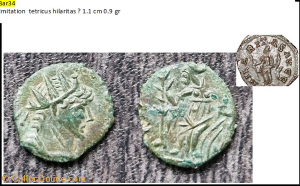 IMITATION TETRICUS I HILARITAS monnaies antiques romaines imperiales republicaines imitation tetricus i hilaritas