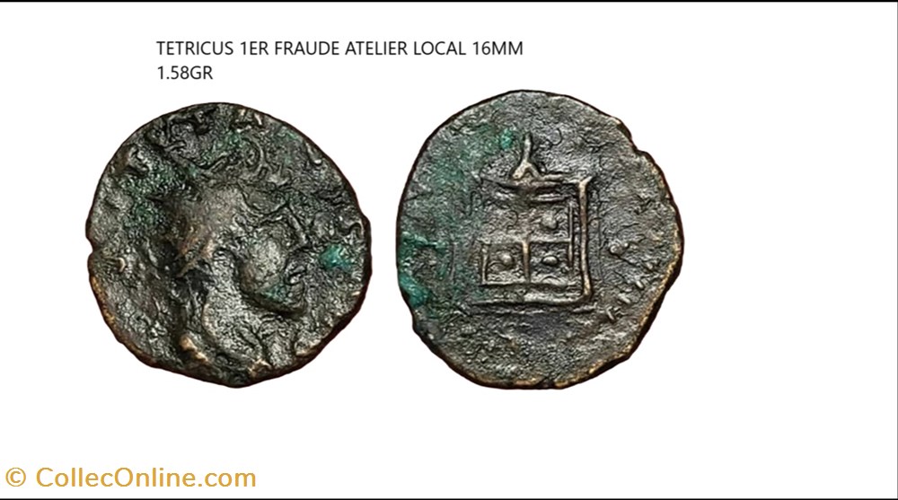 monnaies antiques romaines imperiales republicaines imitation tetricus i consecratio autel a caissons