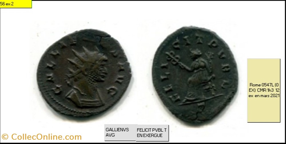 monnaies antiques romaines imperiales et republicaines rome gallien felicit pvbl t en exergue gallienvs avg