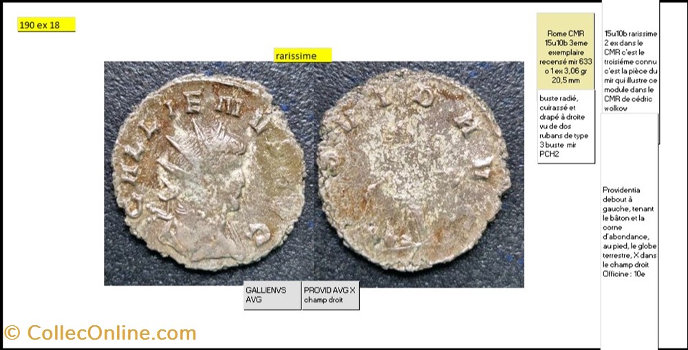 ROME GALLIEN PROVID AVG X champ droit GALLIENVS AVG monnaies antiques romaines imperiales et republicaines rome gallien provid avg x champ droit gallienvs avg
