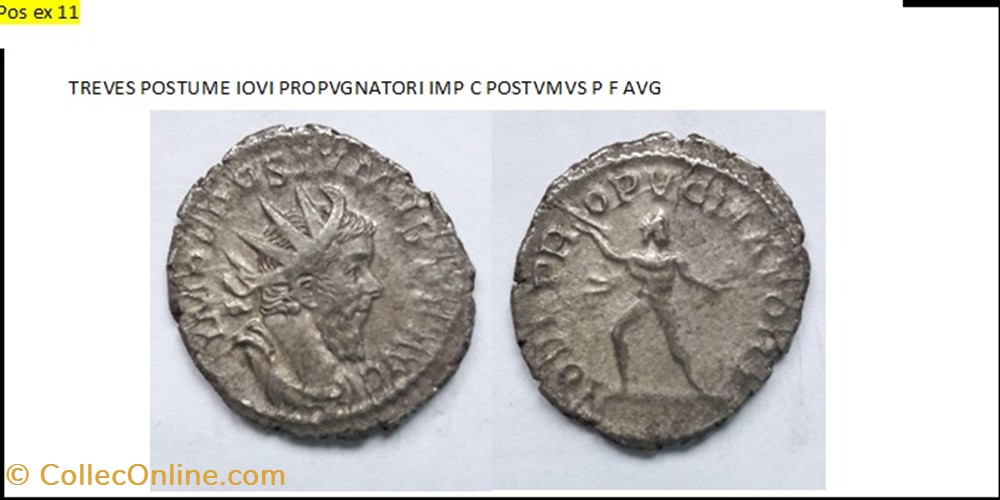 TREVES POSTUME IOVI PROPVGNATORI IMP C POSTVMVS P F AVG monnaies antiques romaines imperiales et republicaines treves postume iovi propvgnatori imp c postvmvs p f avg