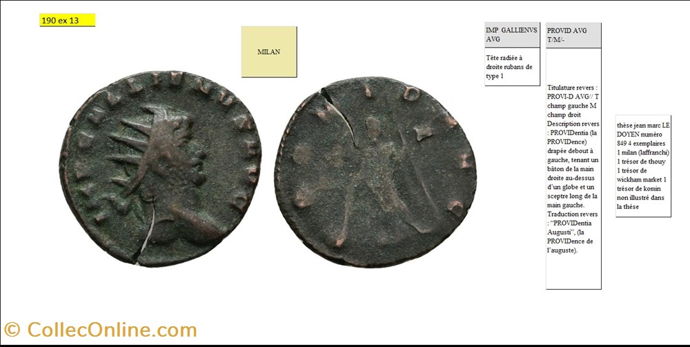 MILAN GALLIEN PROVID AVG T CHAMP GAUCHE M CHAMP DROIT IMP GALLIENVS AVG monnaies antiques romaines imperiales et republicaines milan gallien provid avg t champ gauche m champ droit imp gallienvs avg
