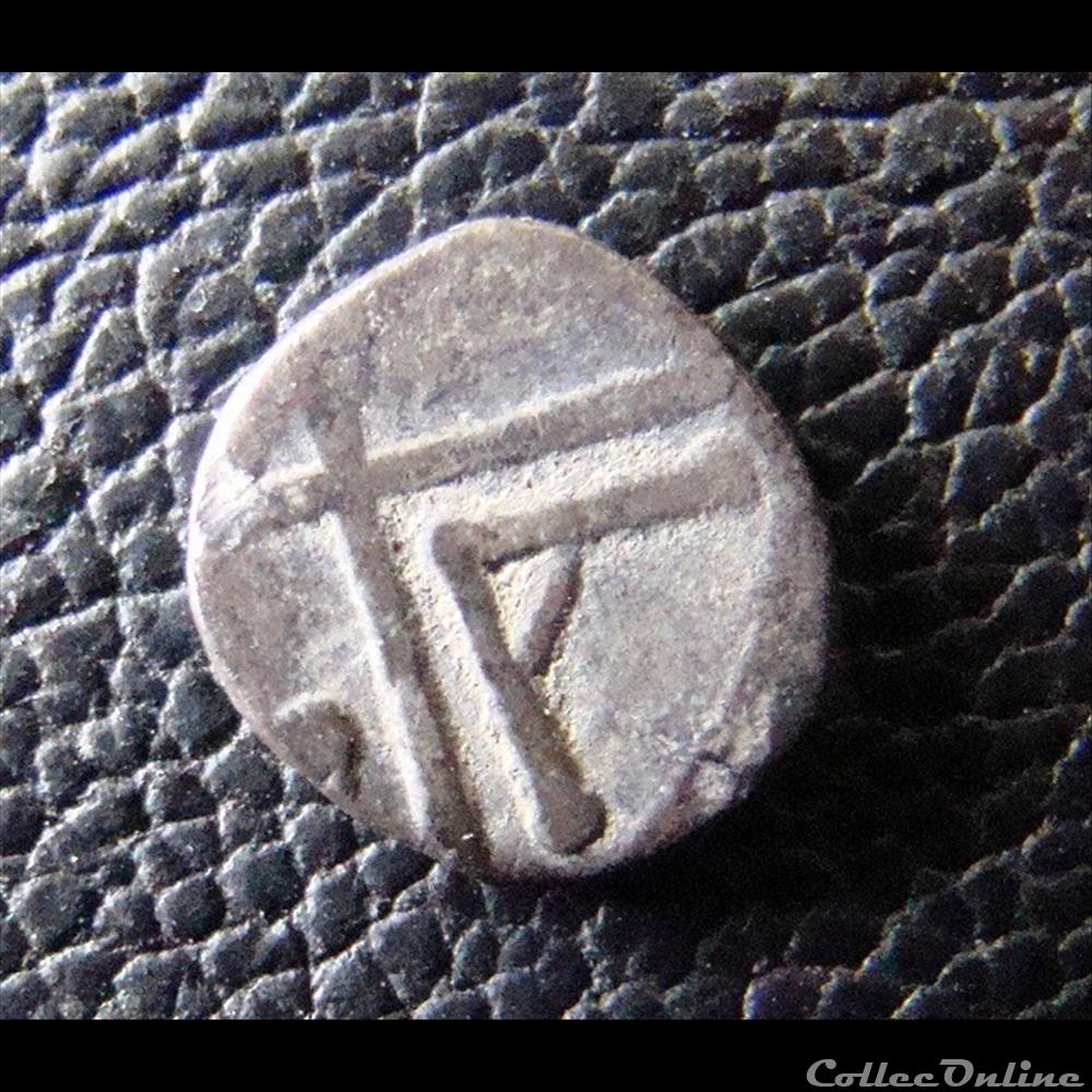Obole tête à gauche monnaie antique grecque obole tete a gauche