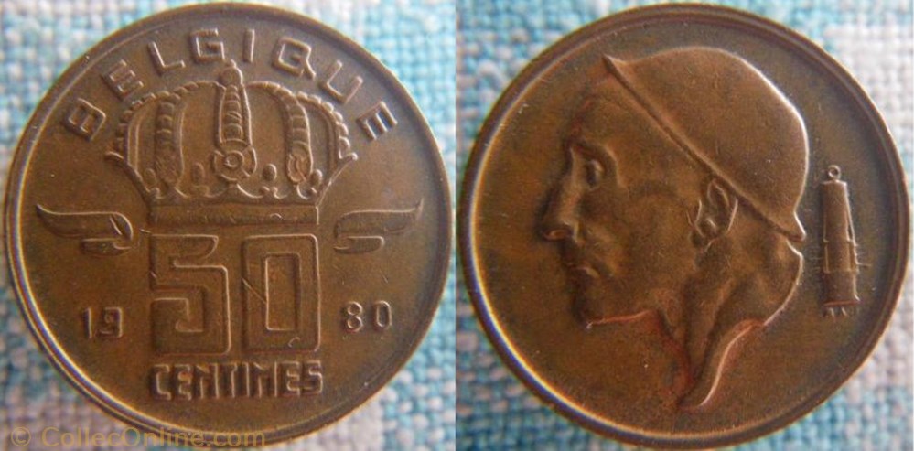 monnaie monde belgique 50 centimes 1980 fr