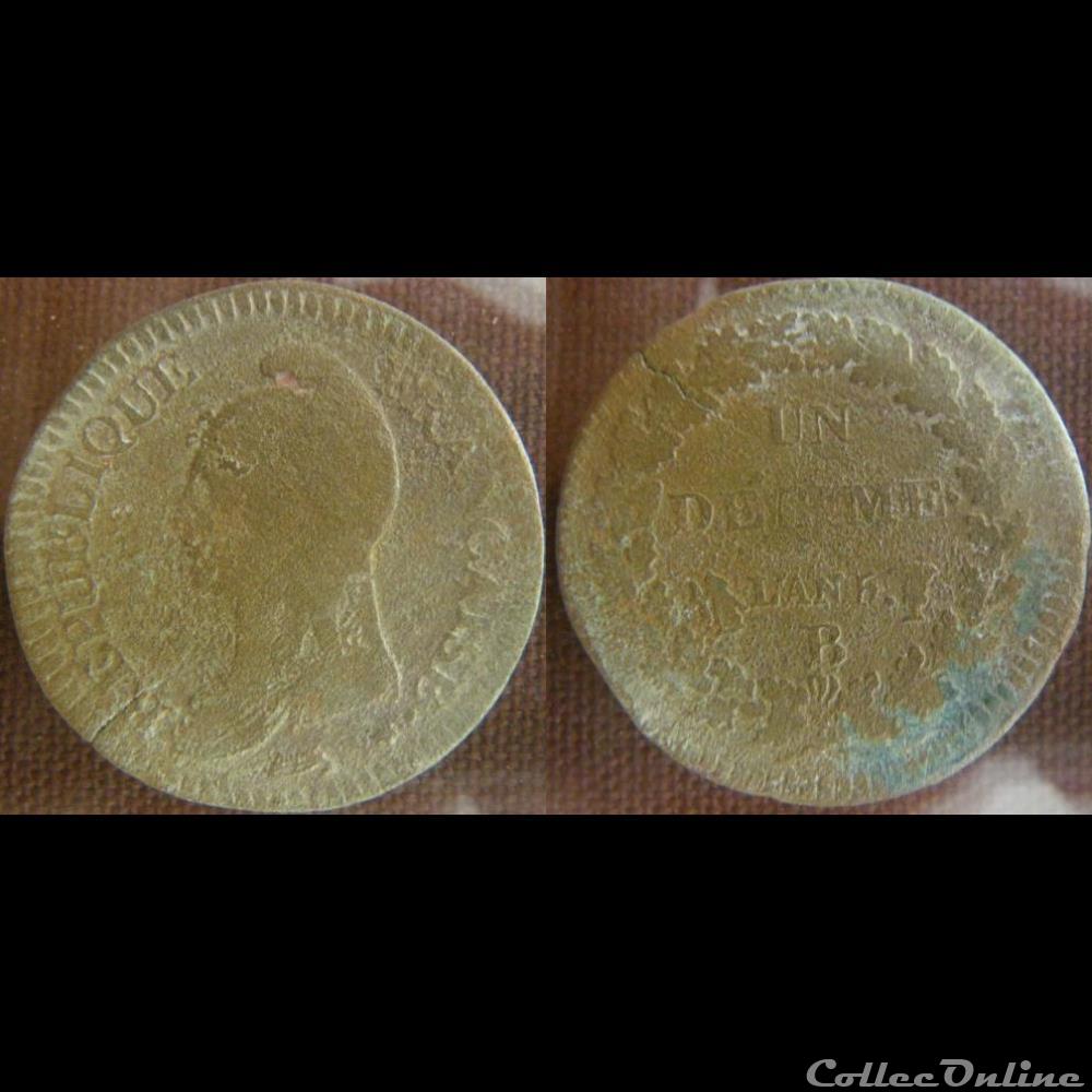 1 Décime an 5 B monnaie france moderne 1 decime an 5 b