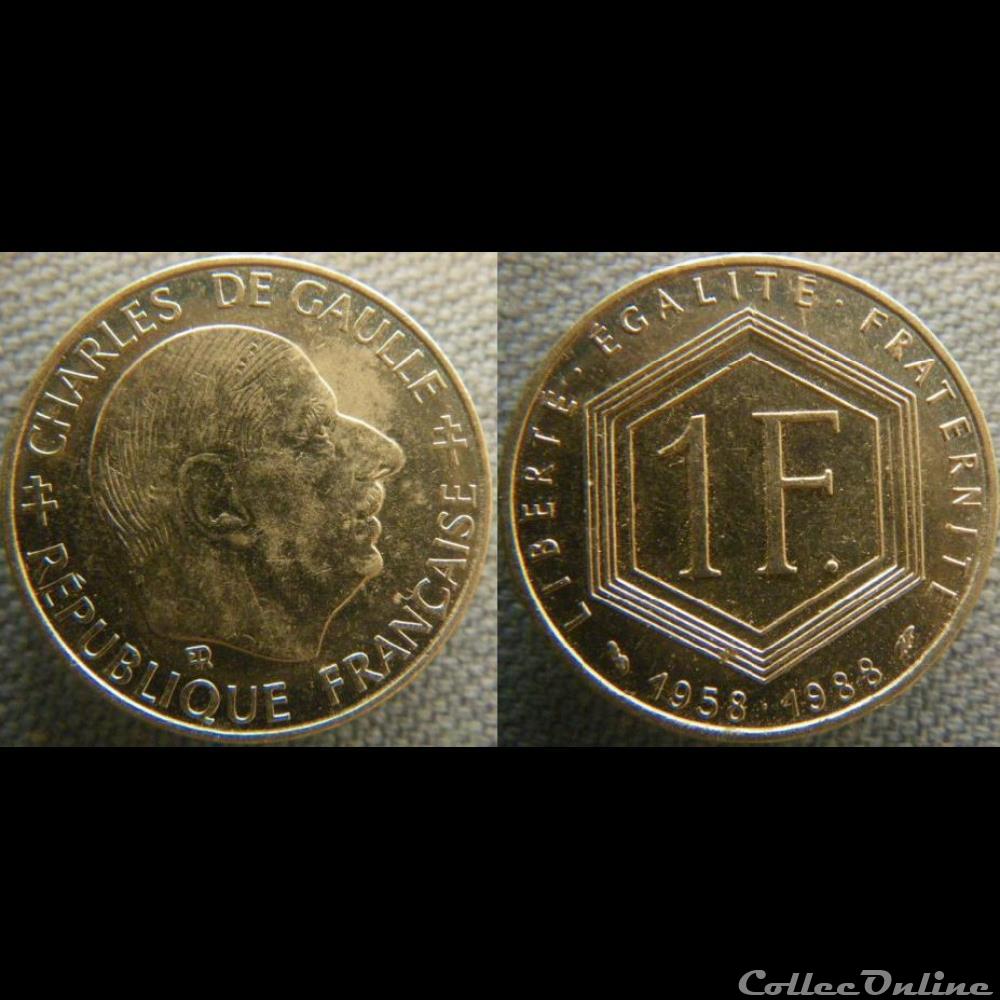 1 Franc 1988 de Gaulle monnaie france moderne 1 franc 1988 de gaulle