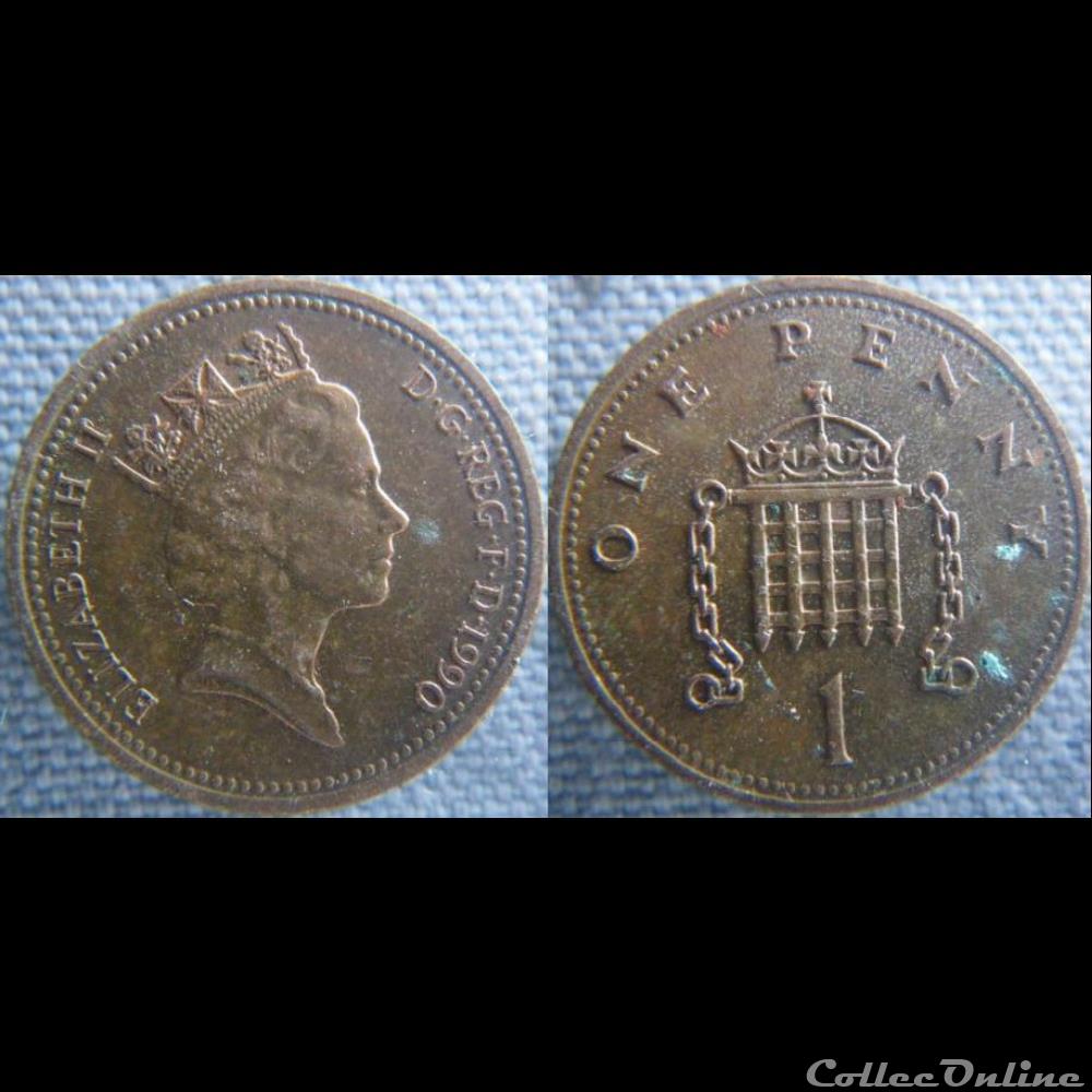 1 Penny 1990 monnaie monde royaume uni 1 penny 1990