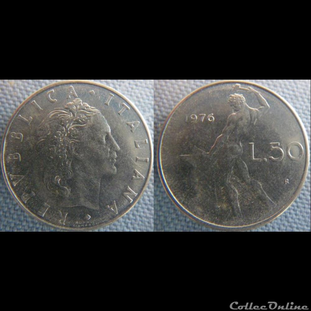 monnaie monde italie 50 lire 1976