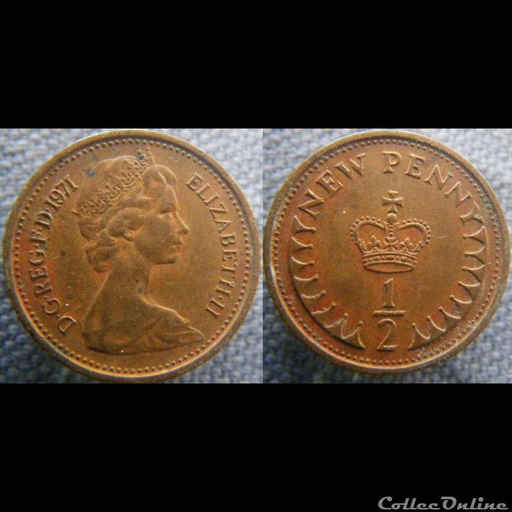 1/2 New Penny 1971 monnaie monde royaume uni 1 2 new penny 1971