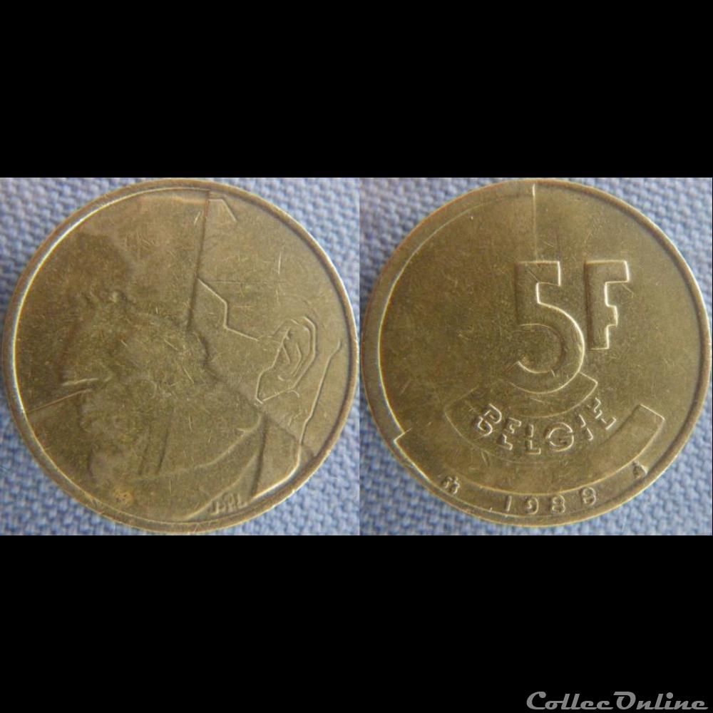 5 Francs 1988 fl monnaie monde belgique 5 francs 1988 fl