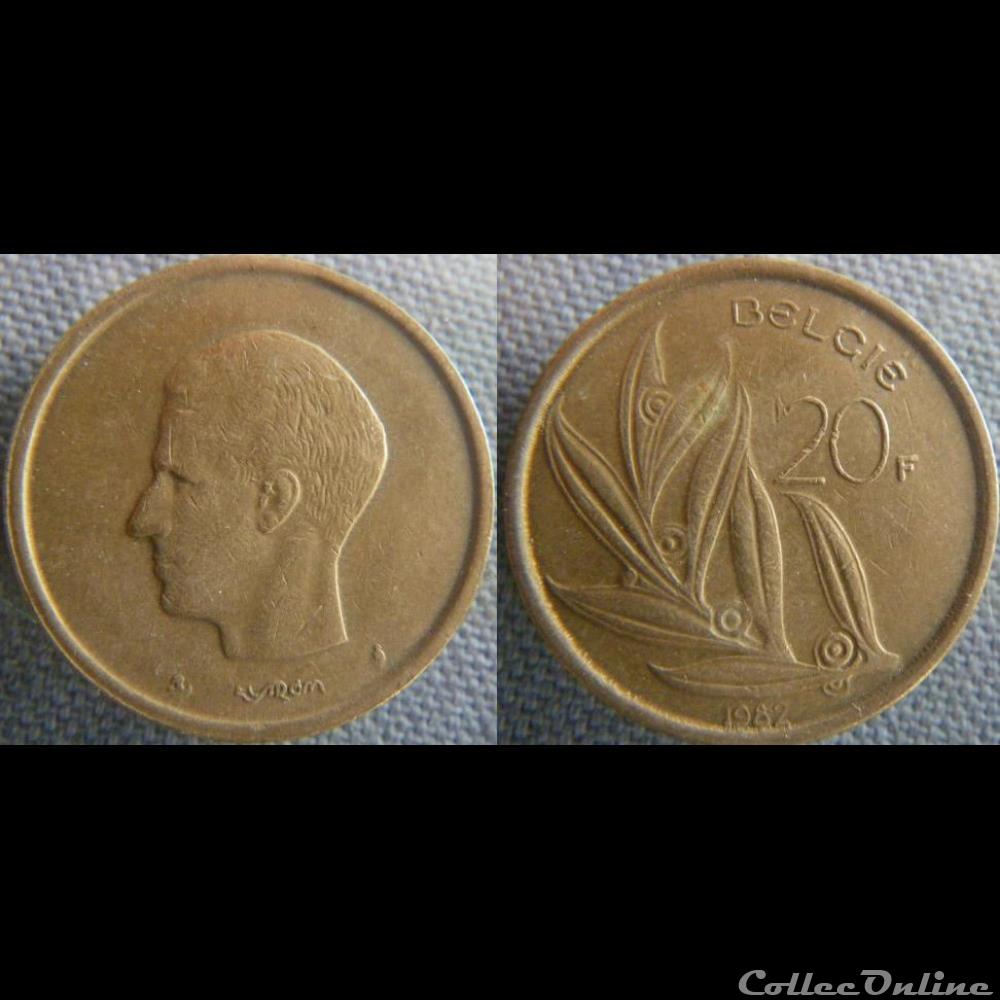 20 Francs 1982 fl monnaie monde belgique 20 francs 1982 fl