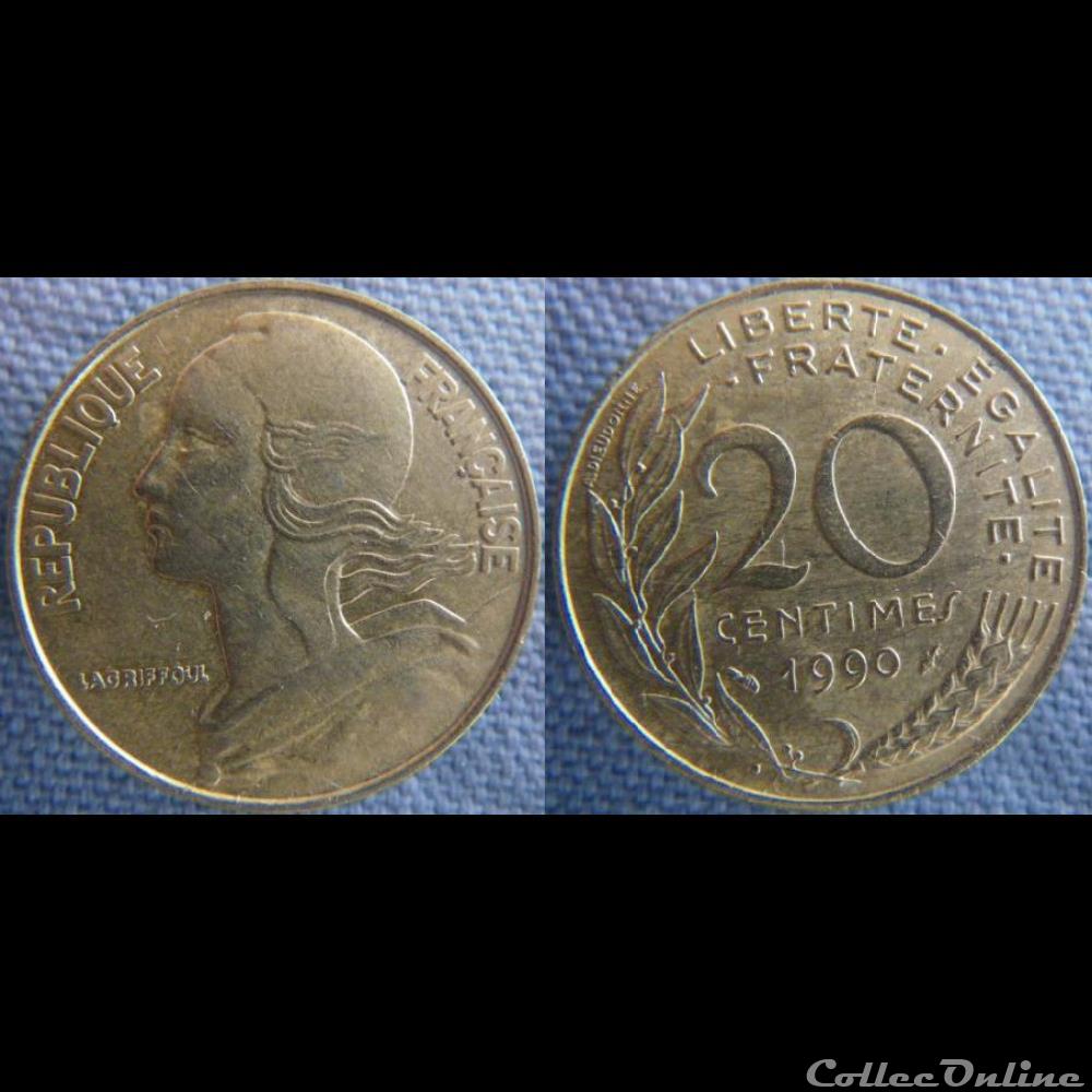 20 Centimes 1990 monnaie france moderne 20 centimes 1990